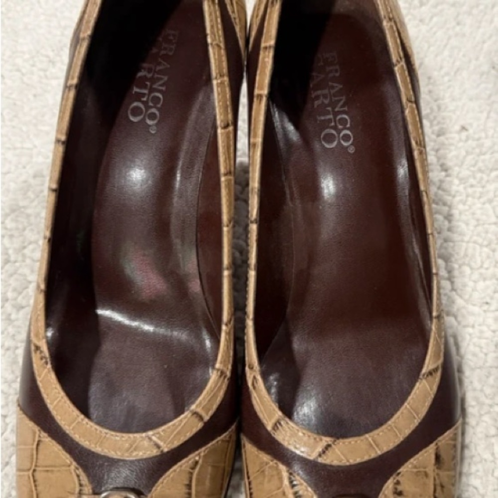 Franco Sarto Elegant Brown and Tan Heels